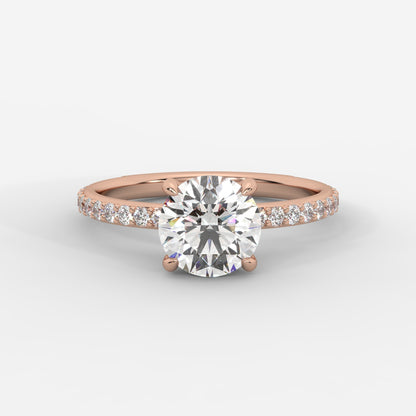Lindsey Pavé Solitaire Ring - Round