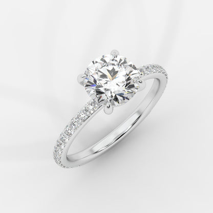 Lindsey Pavé Solitaire Ring - Round