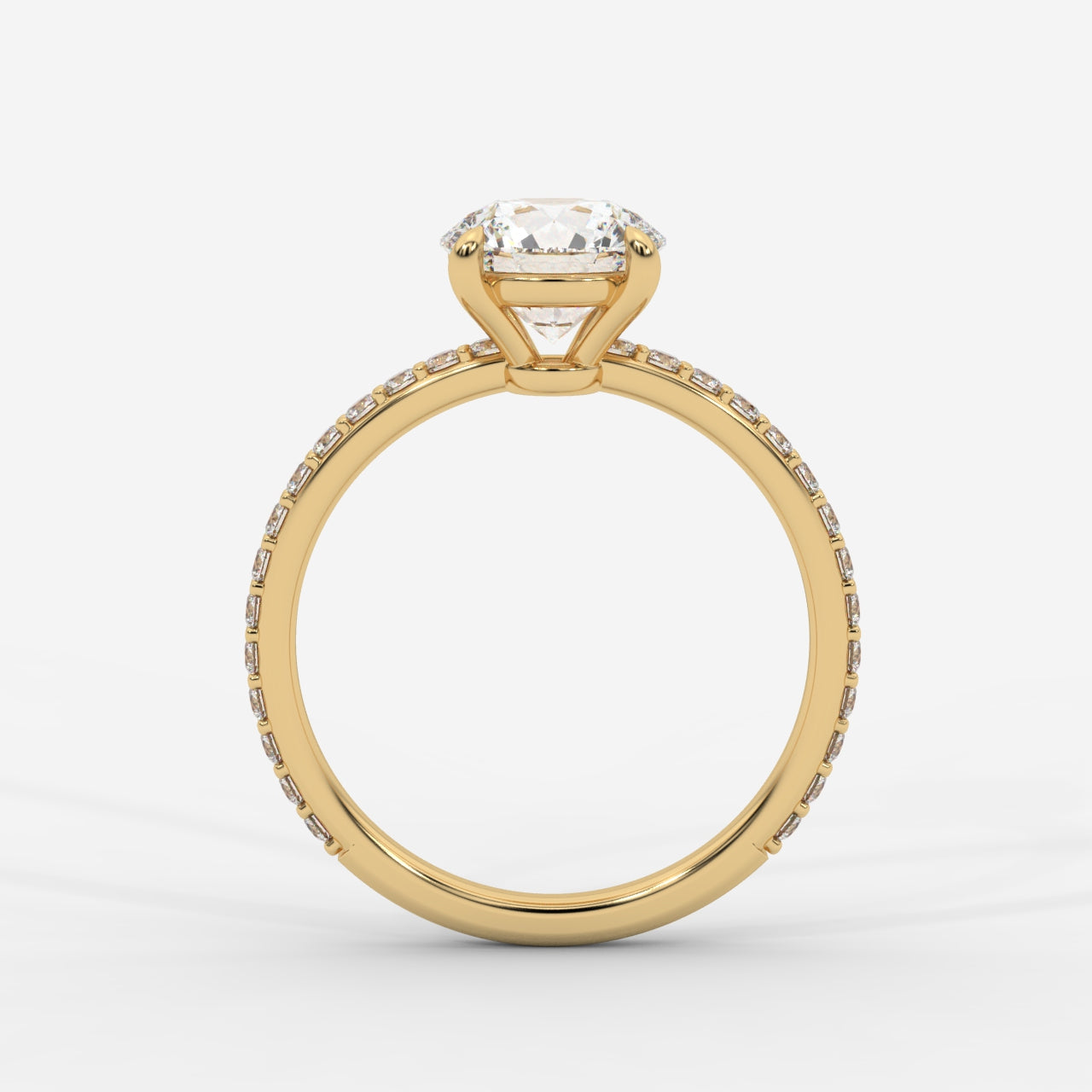 Lindsey Pavé Solitaire Ring - Round