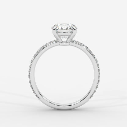 Lindsey Pavé Solitaire Ring - Round