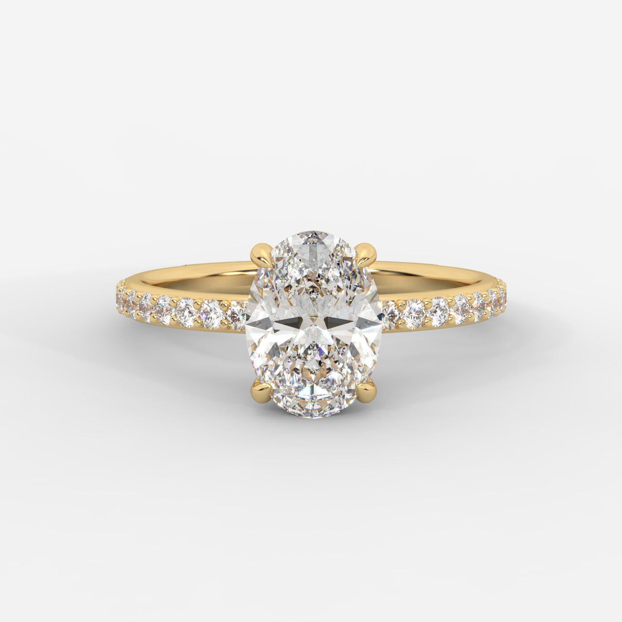 Lindsey Pavé Solitaire Ring - Oval