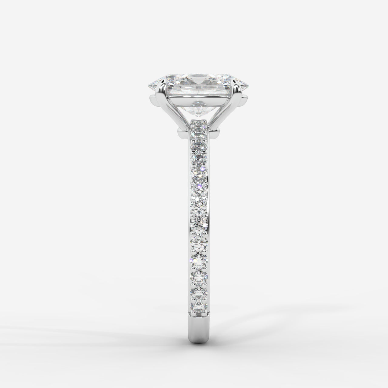 Lindsey Pavé Solitaire Ring - Oval