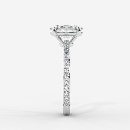Lindsey Pavé Solitaire Ring - Oval