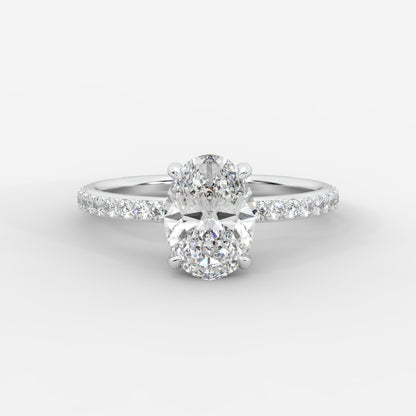 Lindsey Pavé Solitaire Ring - Oval