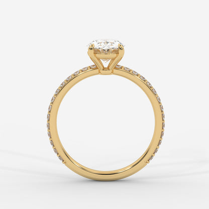 Lindsey Pavé Solitaire Ring - Oval