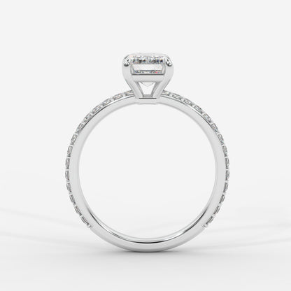 Lindsey Pavé Solitaire Ring - Emerald