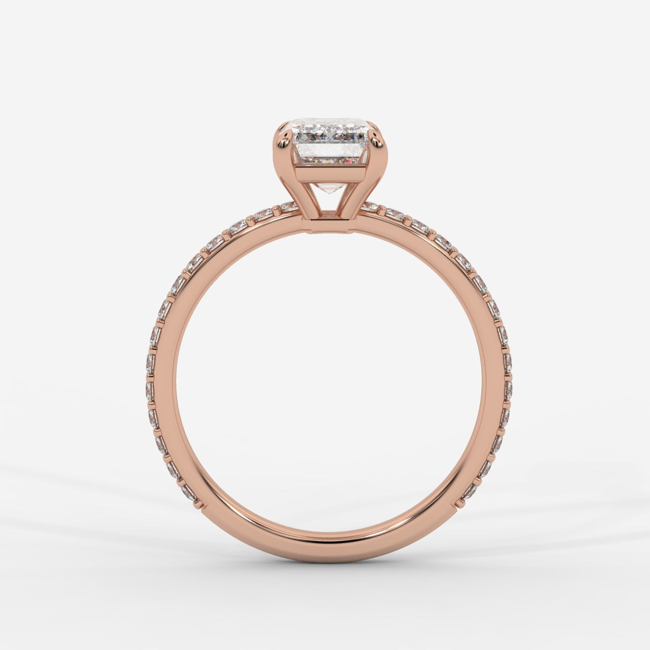 Lindsey Pavé Solitaire Ring - Emerald