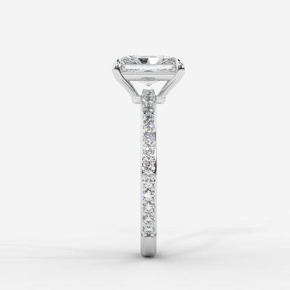 Lindsey Pavé Solitaire Ring - Radiant