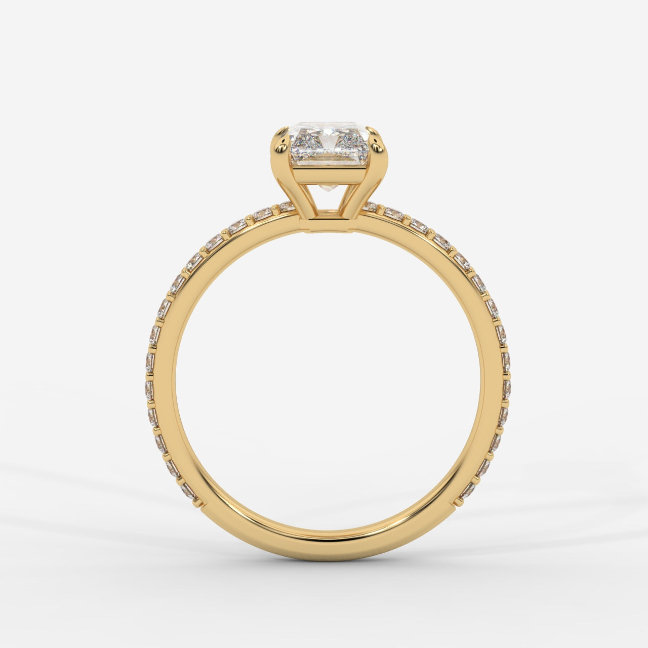 Lindsey Pavé Solitaire Ring - Radiant