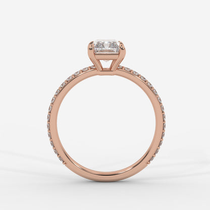 Lindsey Pavé Solitaire Ring - Radiant