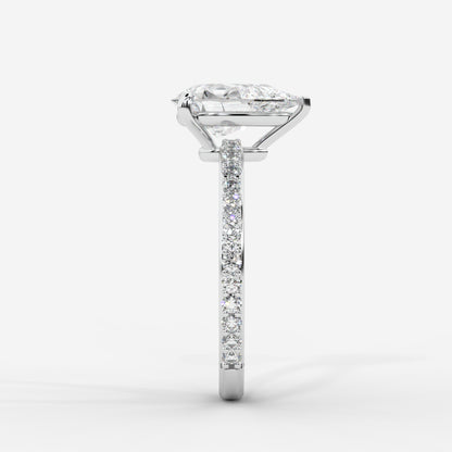 Lindsey Pavé Solitaire Ring - Pear