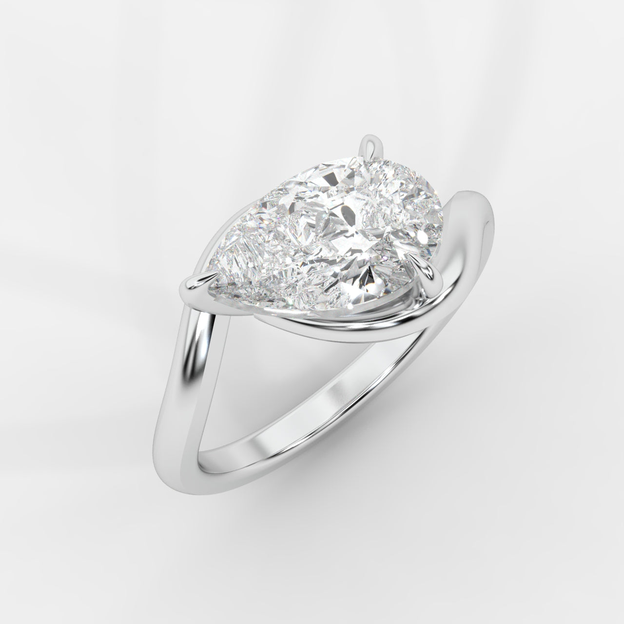 Embrace Solitaire Ring – Pear