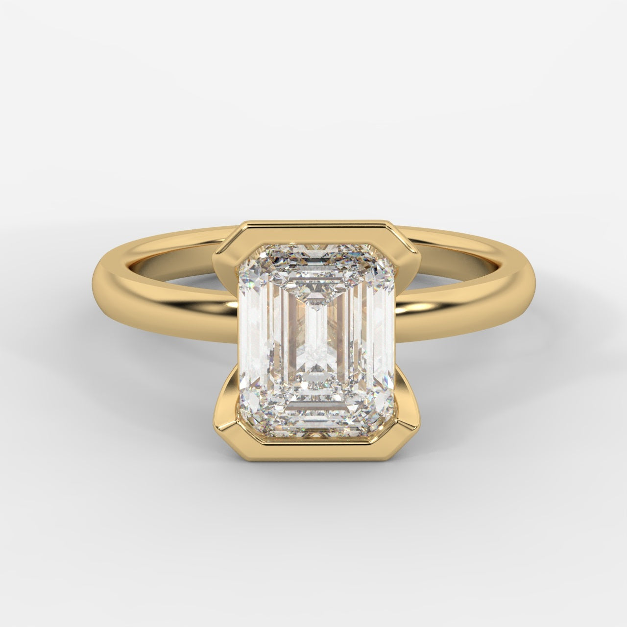 Armani Half-Bezel Solitaire Ring – Emerald