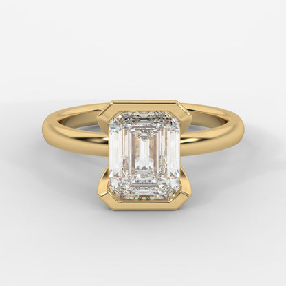 Armani Half-Bezel Solitaire Ring – Emerald