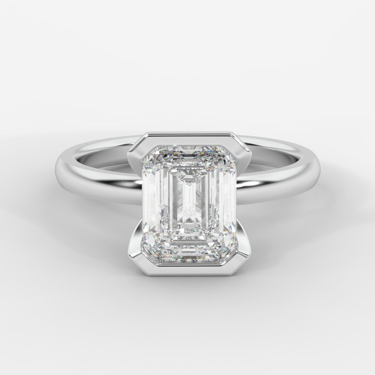 Armani Half-Bezel Solitaire Ring – Emerald