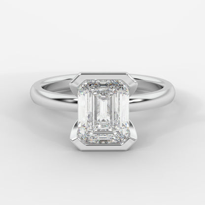 Armani Half-Bezel Solitaire Ring – Emerald