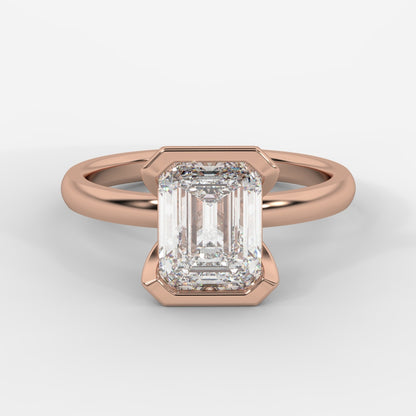 Armani Half-Bezel Solitaire Ring – Emerald