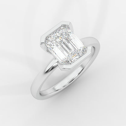 Armani Half-Bezel Solitaire Ring – Emerald