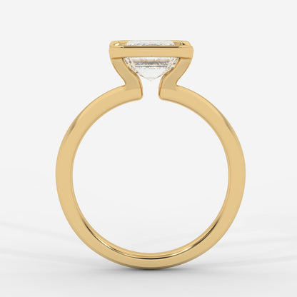 Armani Half-Bezel Solitaire Ring – Emerald
