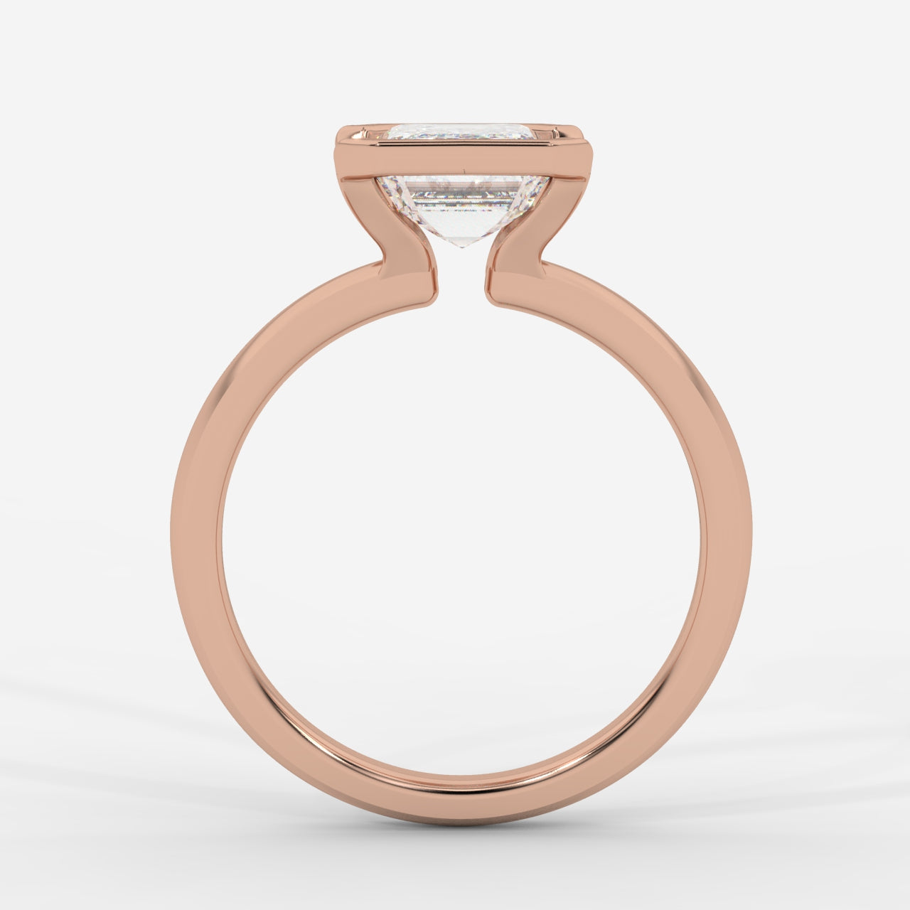 Armani Half-Bezel Solitaire Ring – Emerald