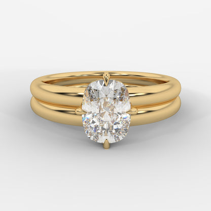 Liberty Double Band Solitaire Ring – Cushion