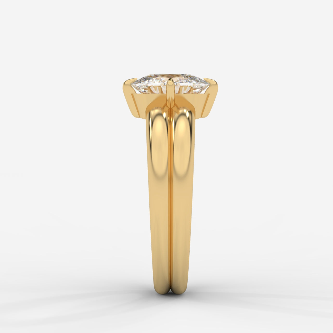 Liberty Double Band Solitaire Ring – Cushion