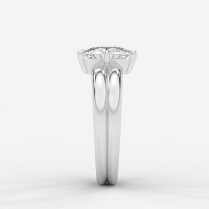 Liberty Double Band Solitaire Ring – Cushion