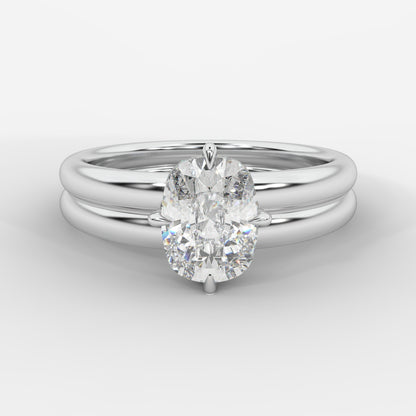 Liberty Double Band Solitaire Ring – Cushion