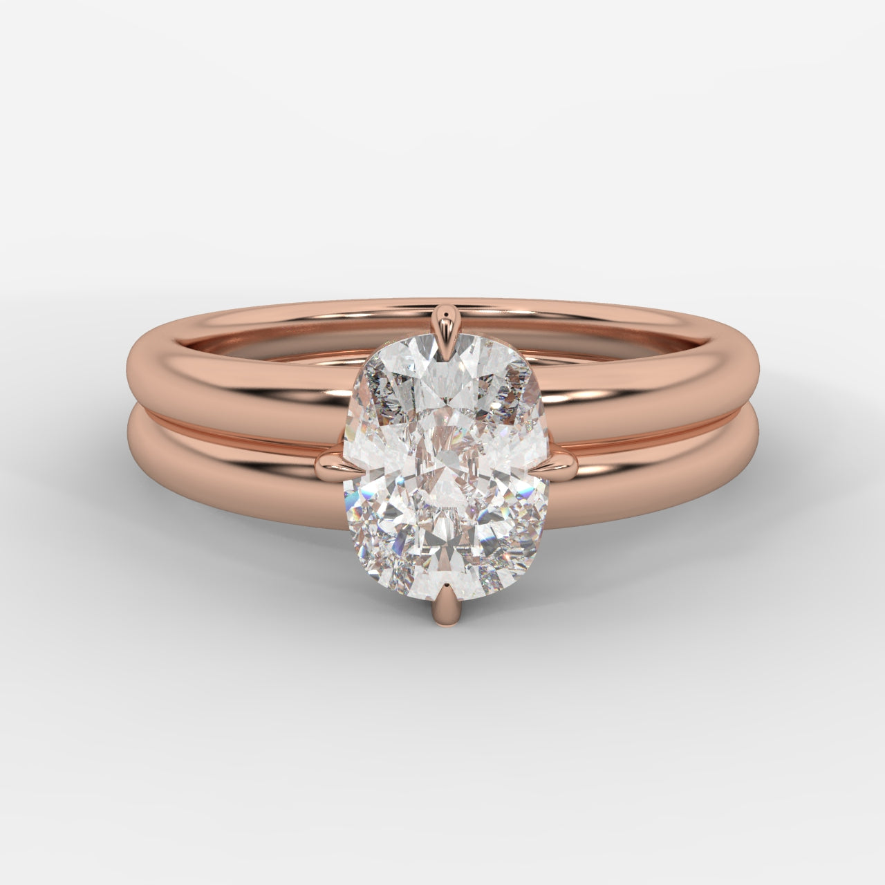 Liberty Double Band Solitaire Ring – Cushion