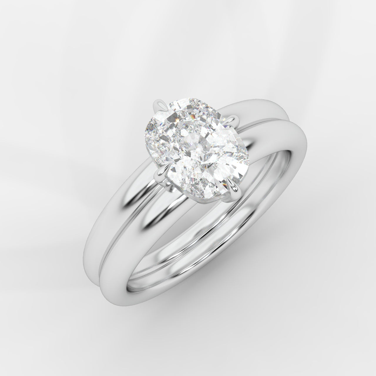 Liberty Double Band Solitaire Ring – Cushion