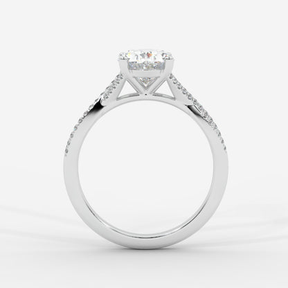 Florence Pavé Split Shank Diamond Ring – Oval