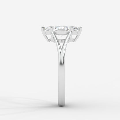Selene Split Shank Solitaire Diamond Ring - Marquise