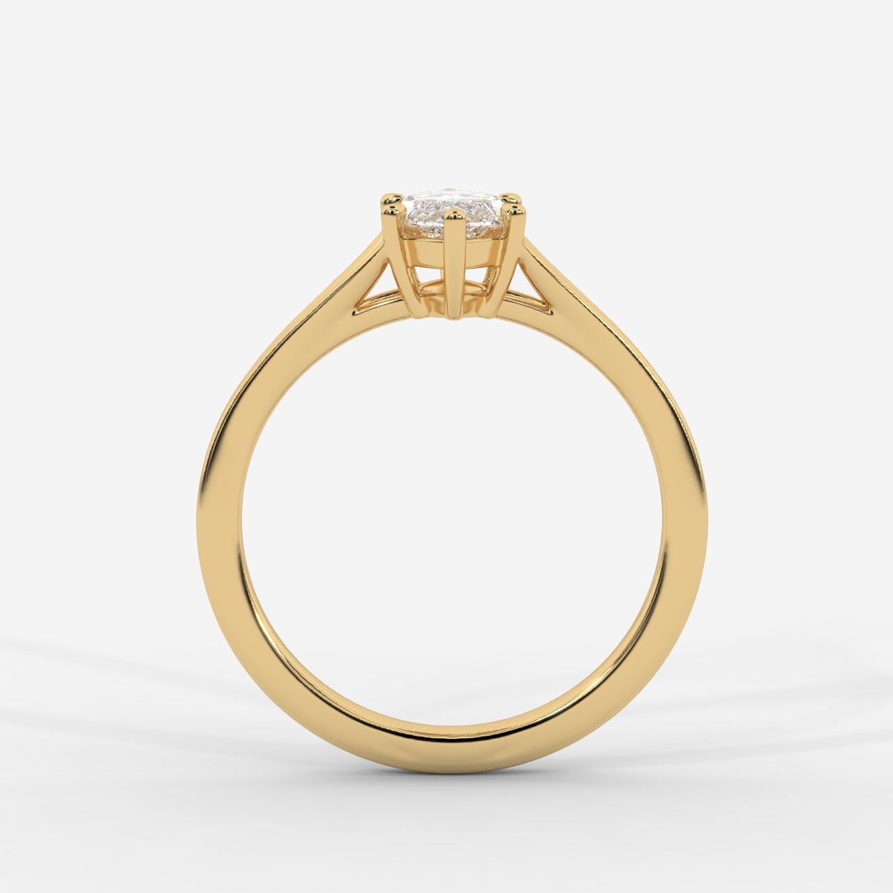 Selene Split Shank Solitaire Diamond Ring - Marquise