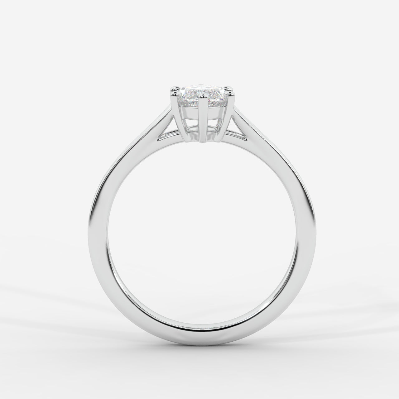Selene Split Shank Solitaire Diamond Ring - Marquise