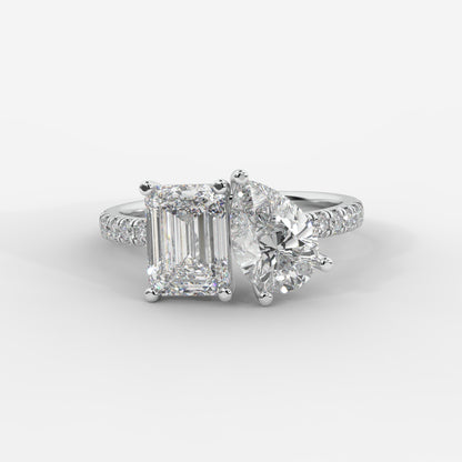 Adele Toi et Moi Diamond Ring – Emerald & Pear