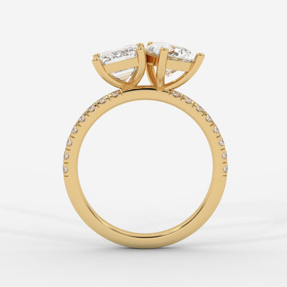 Adele Toi et Moi Diamond Ring – Emerald & Pear