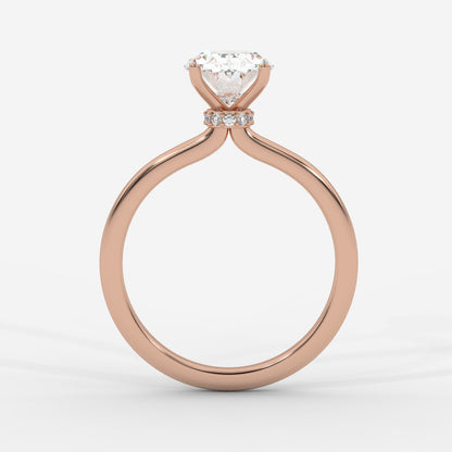 Camille Solitaire Diamond Ring With Hidden Halo - Oval
