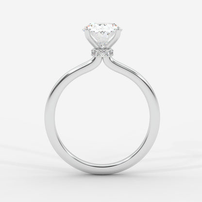 Camille Solitaire Diamond Ring With Hidden Halo - Oval