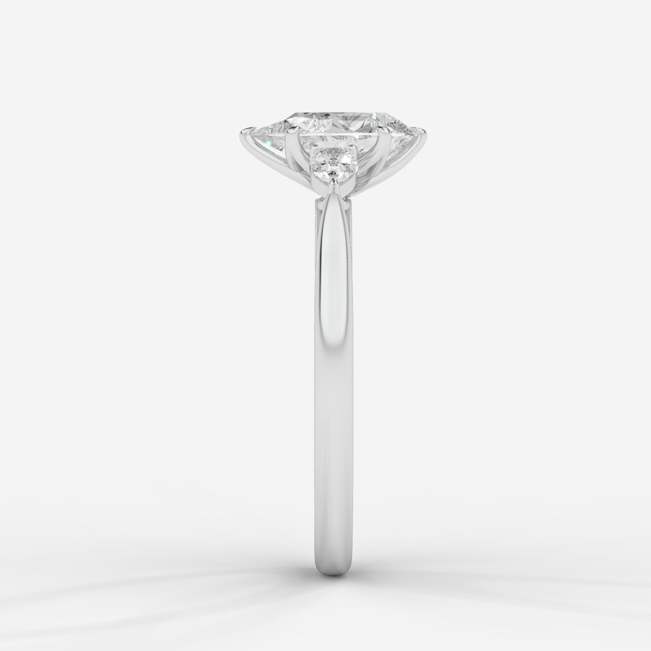Stephanie Three Stone Diamond Ring - Pear