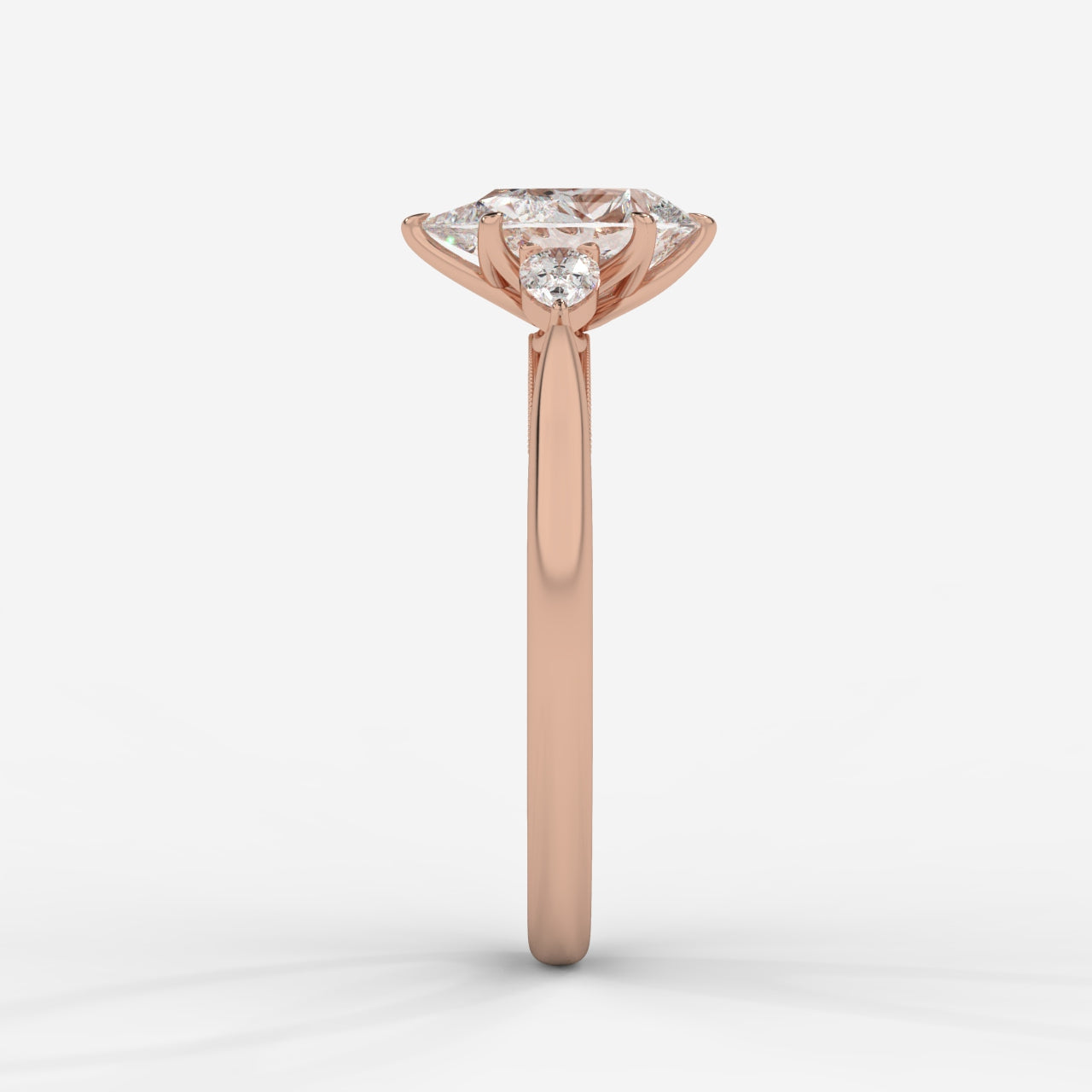 Stephanie Three Stone Diamond Ring - Pear