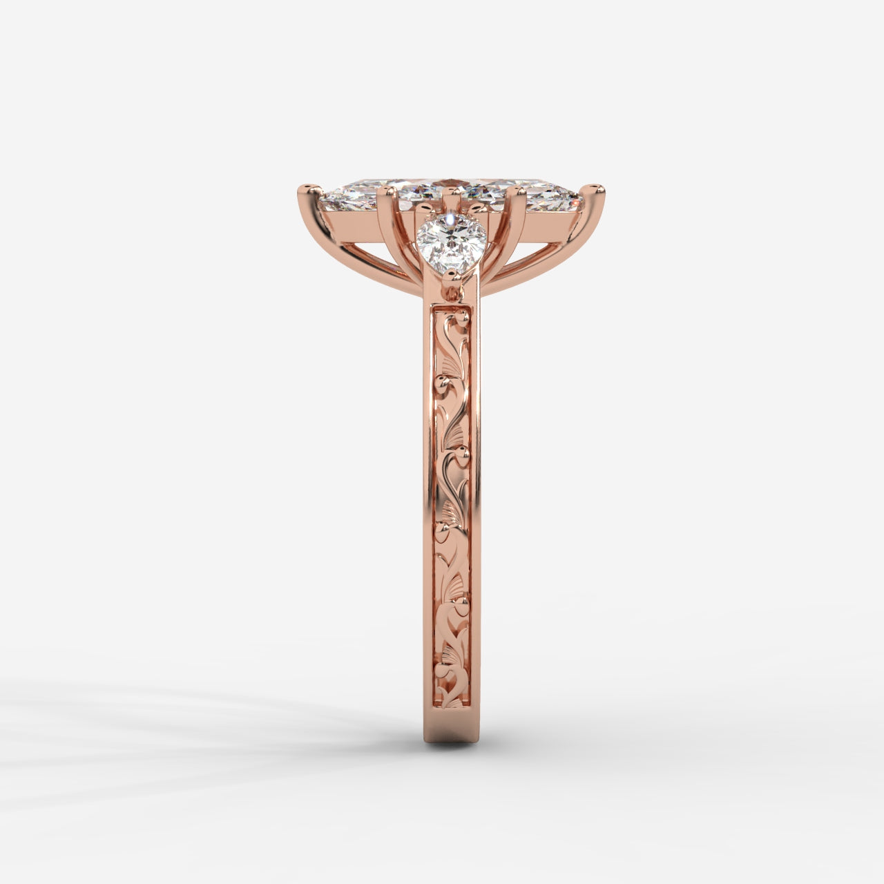 Caroline Three-Stone Ring - Marquise