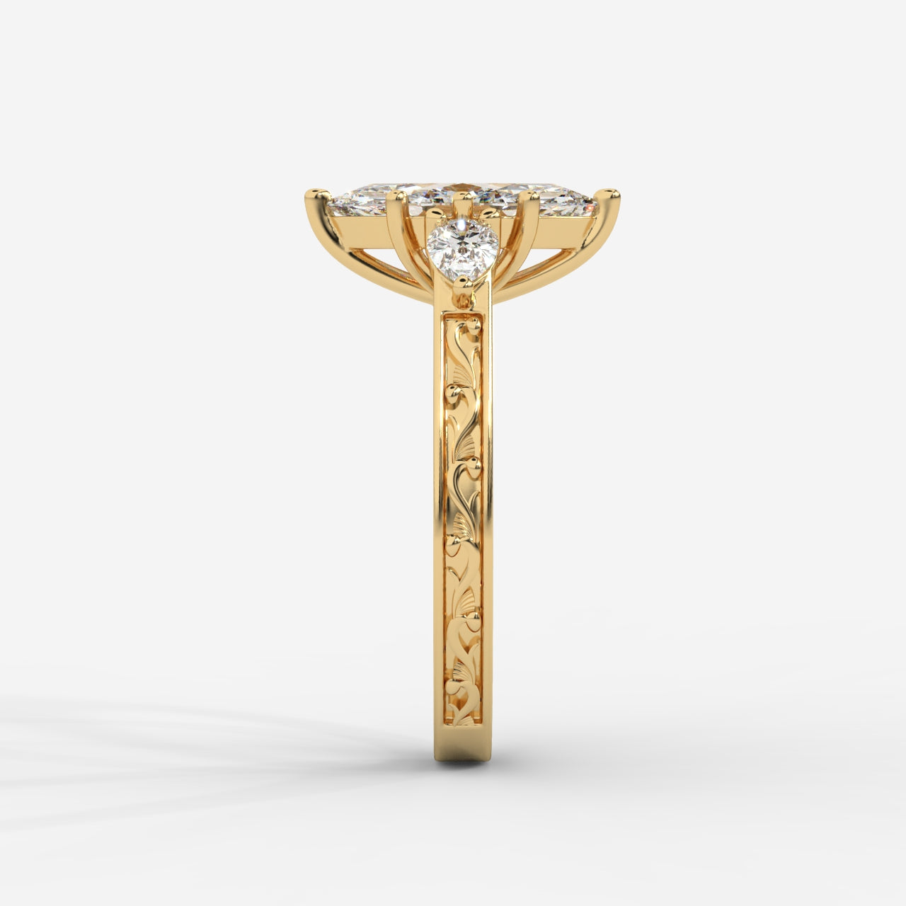 Caroline Three-Stone Ring - Marquise