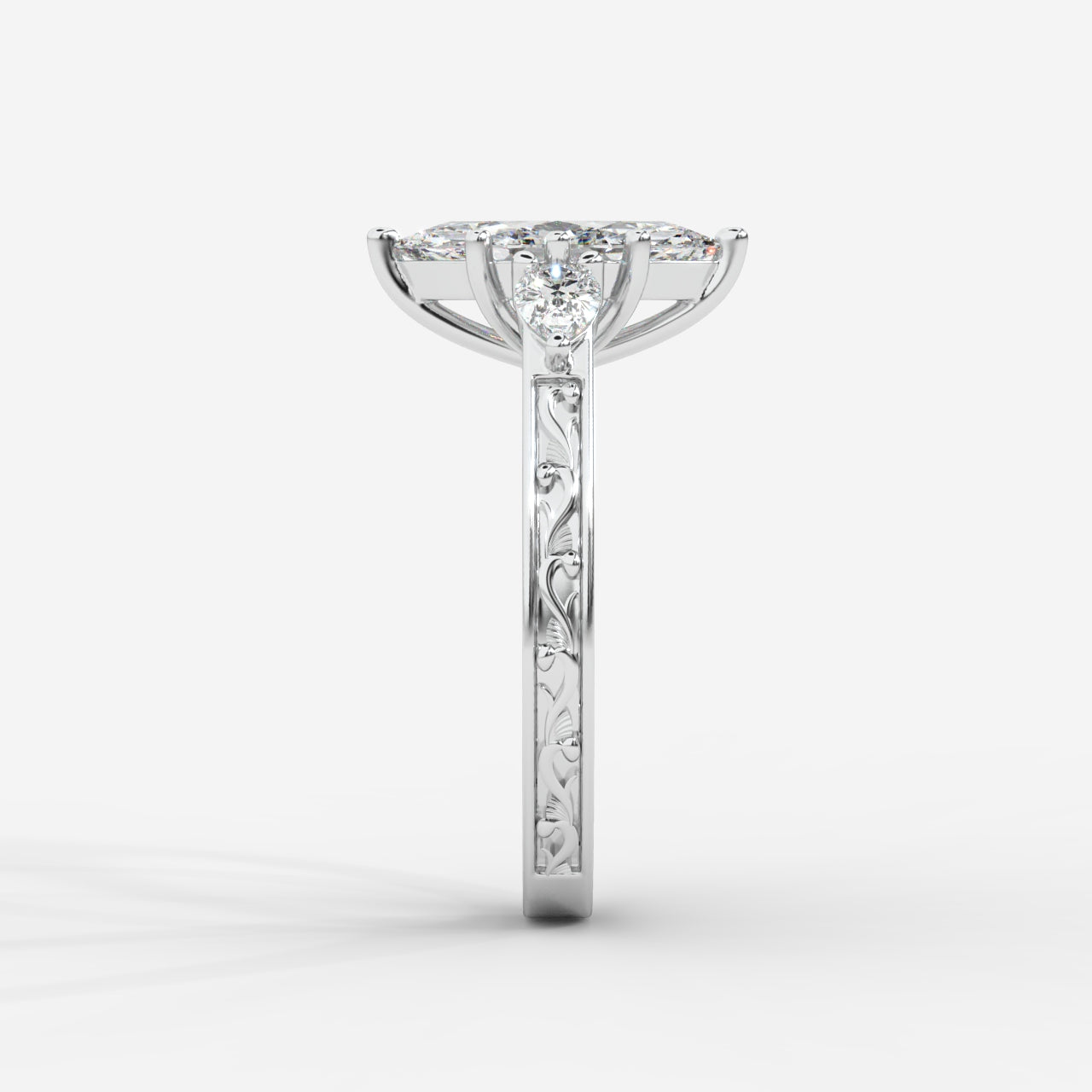 Caroline Three-Stone Ring - Marquise