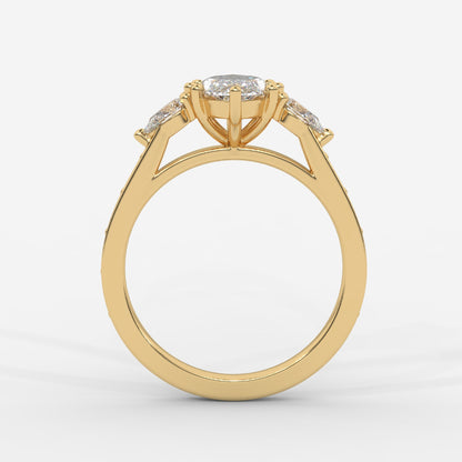 Caroline Three-Stone Ring - Marquise