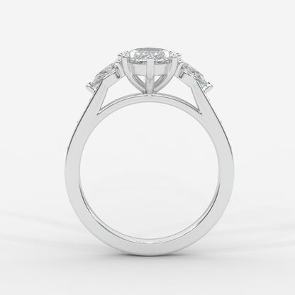 Caroline Three-Stone Ring - Marquise