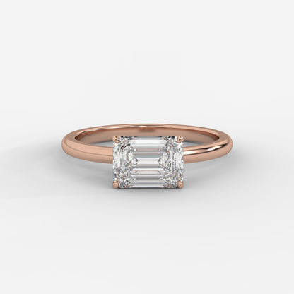 Aria Brilliant East West Solitaire Ring - Emerald