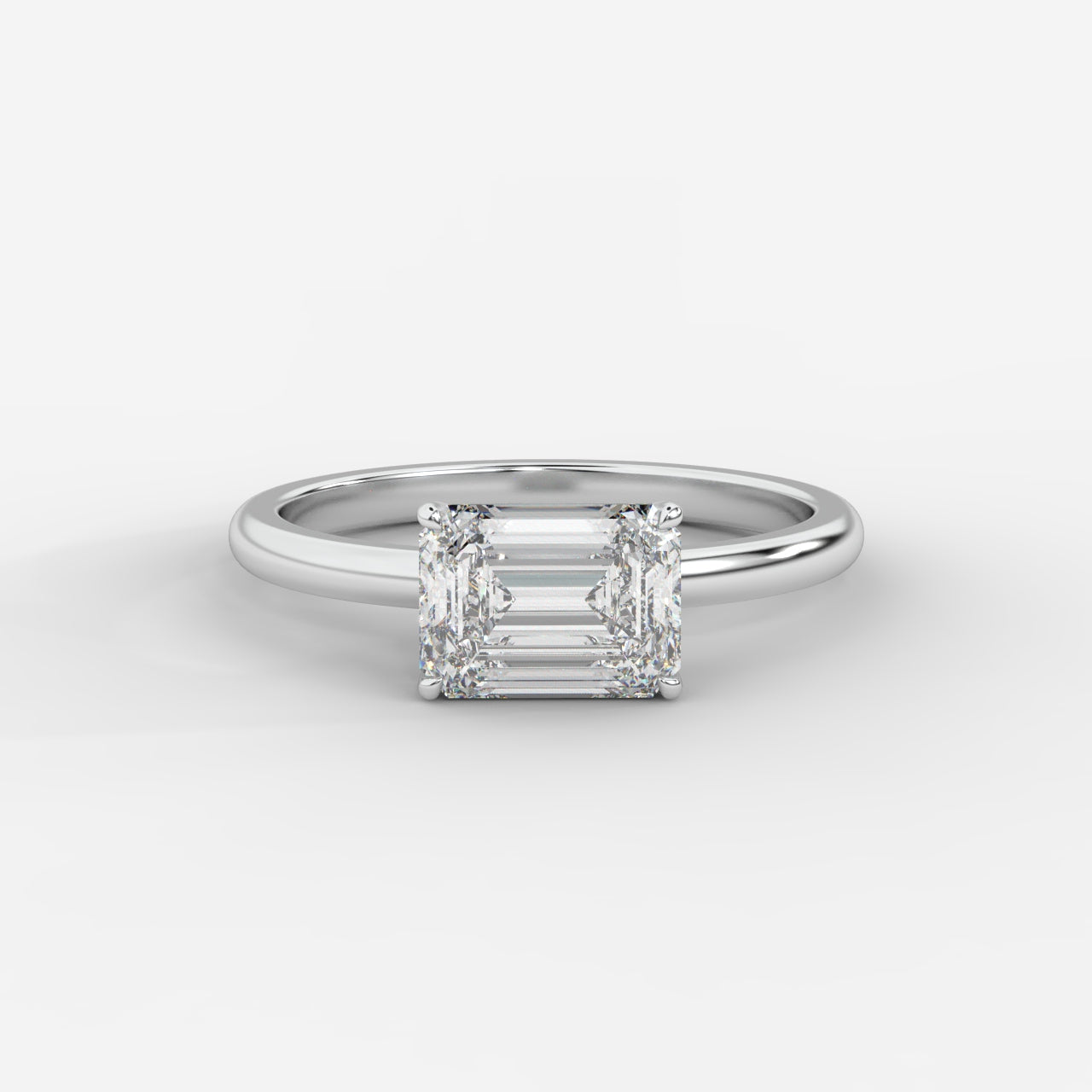 Aria Brilliant East West Solitaire Ring - Emerald