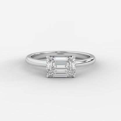 Aria Brilliant East West Solitaire Ring - Emerald