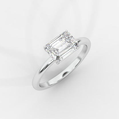 Aria Brilliant East West Solitaire Ring - Emerald