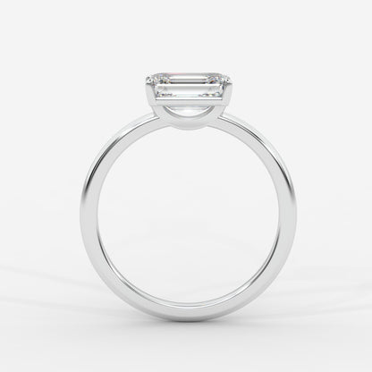 Aria Brilliant East West Solitaire Ring - Emerald